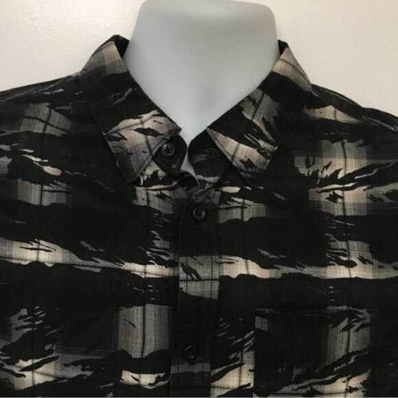 All Saints Bissau Asymmetric Plaid Long Sleeve Shirt - Picture 3 of 8